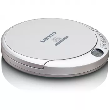Lenco CD-201SI Reproductor de CD portátil con función de audiolibro y carga, plateado