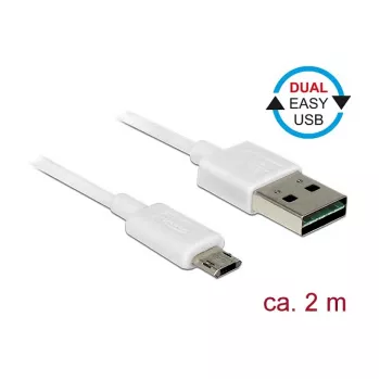 Cable USB DeLOCK 84808 USB 2.0 2 m USB A Micro-USB B blanco