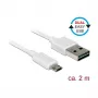Cable USB DeLOCK 84808 USB 2.0 2 m USB A Micro-USB B blanco