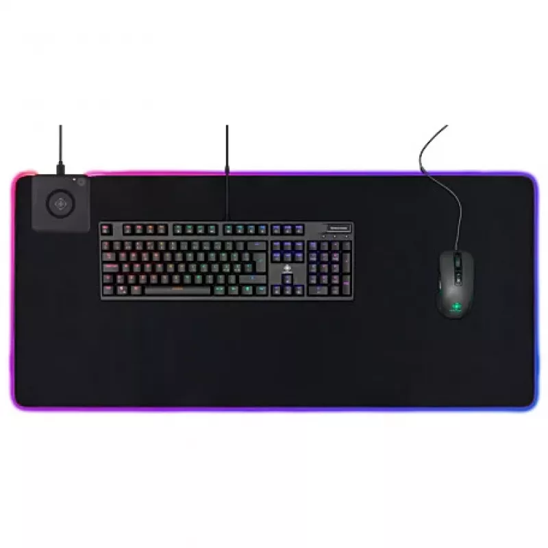 Deltaco GAM-092 - negro - monocromo - neopreno - USB - alfombrilla de ratón gaming