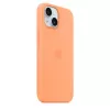 Apple iPhone 15 Funda de silicona con MagSafe – Orange Sorbet