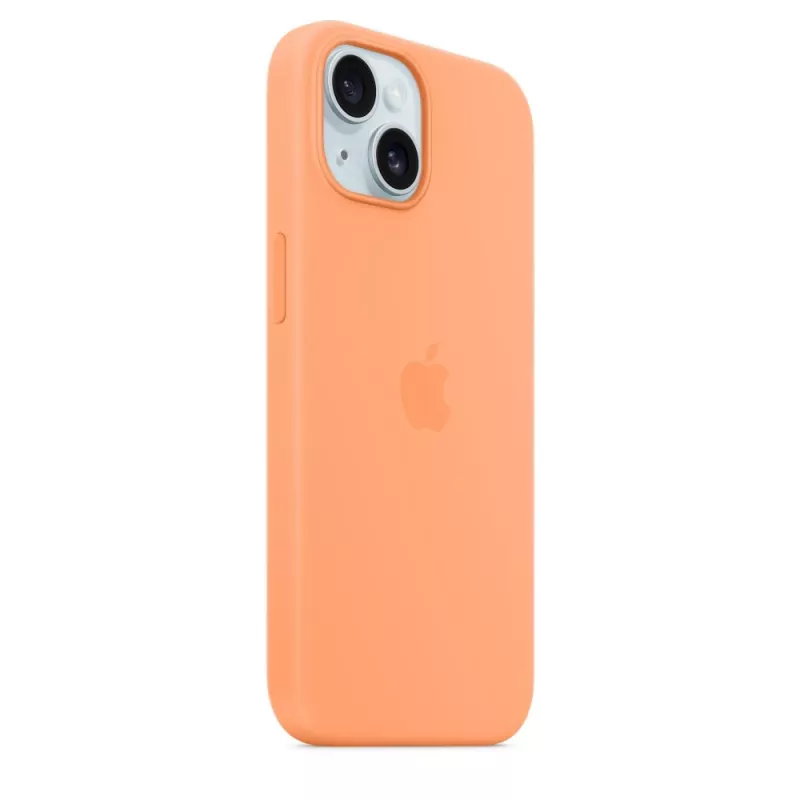 Apple iPhone 15 Funda de silicona con MagSafe – Orange Sorbet