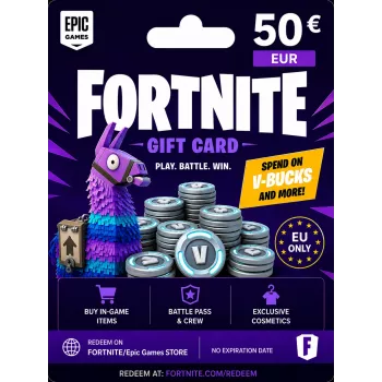 Tarjeta regalo Fortnite 50 EUR - Código digital de Epic Games
