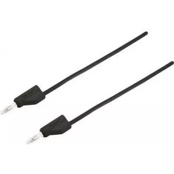 Cable de prueba VOLTCRAFT [conector macho 4 mm - conector macho 4 mm] 1,5 m negro MSB-300 (MSB-300-1.5-SW)