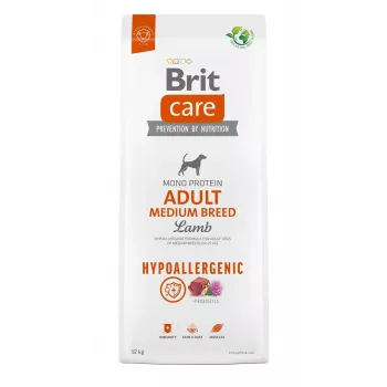 BRIT Care Hypoallergenic Adult Medium Breed Lamb – Comida seca para perros – 12 kg