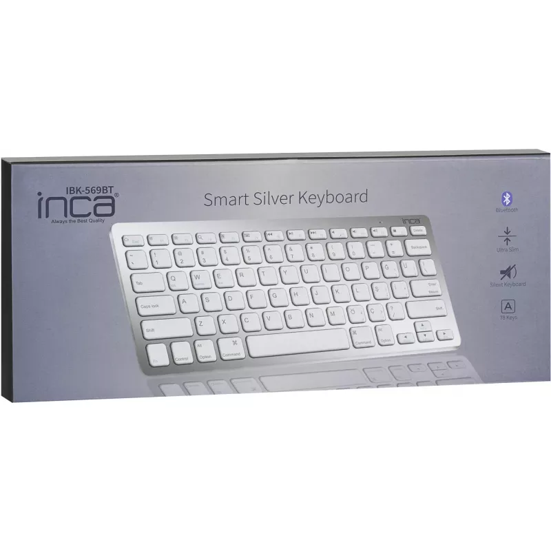 Teclado inalámbrico Inca IBK-569BT Bluetooth 78 teclas Metallic Plata