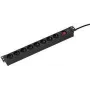 Regleta de enchufes AS Schwabe 18191 para rack de 19 pulgadas, 48,30 cm, negra