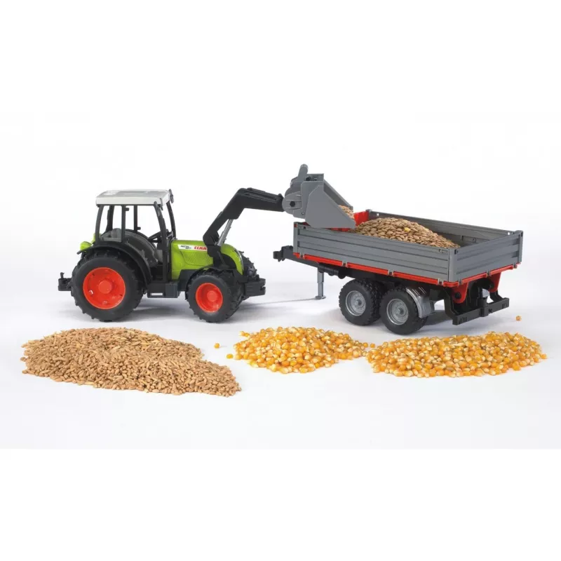 Tractor de juguete Bruder Claas Nectis 267 F con remolque basculante