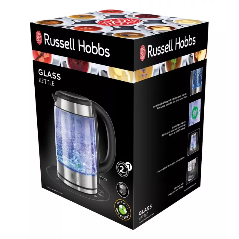 Hervidor Russell Hobbs 1,7 L 2200 W acero inoxidable transparente