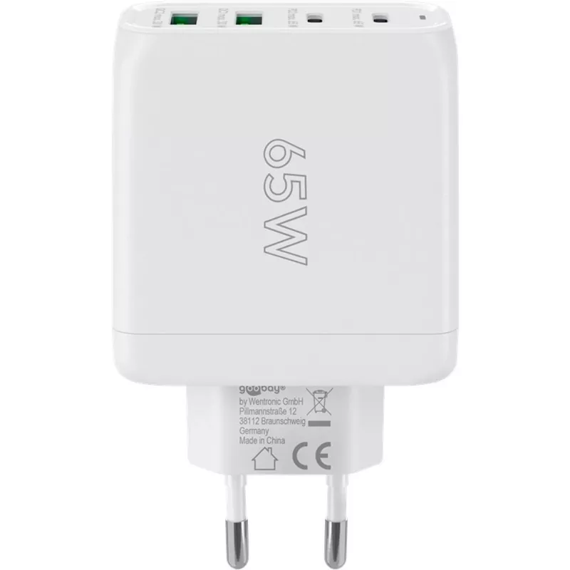 Goobay 64818 cargador para dispositivos móviles auriculares - portátil - smartphone blanco AC carga rápida interior (64818)