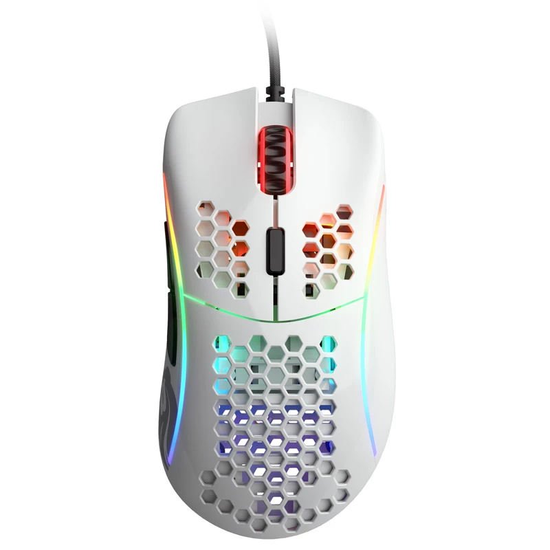 Glorious Model D ratón gaming - blanco, brillante + Grip Tape - negro