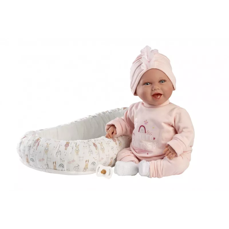 Muñeca bebé Llorens Mimi Baby 42 cm — cara realista, ríe, cuerpo blando