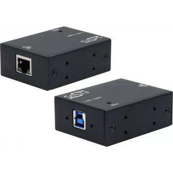 Conversor de medios de red Exsys USB 3.2 Gen 1 B a 1 Gigabit Ethernet EX-13021HMV con kit de montaje en carril DIN