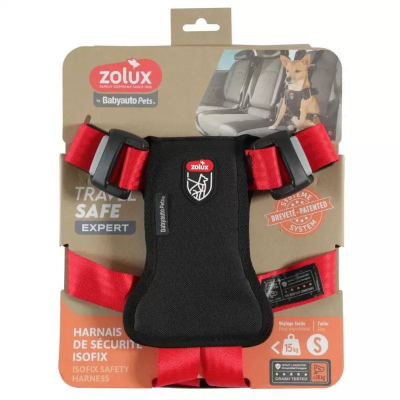 Arnés para perros ZOLUX TRAVEL SAFE S — talla S, negro