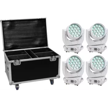 Set de luces LED EUROLITE TMH-X4 White – 4 focos con maletín de transporte y ruedas