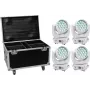 Set de luces LED EUROLITE TMH-X4 White – 4 focos con maletín de transporte y ruedas