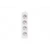 Regleta de enchufes 1,5 m, blanca, 4 enchufes, cable de cobre macizo