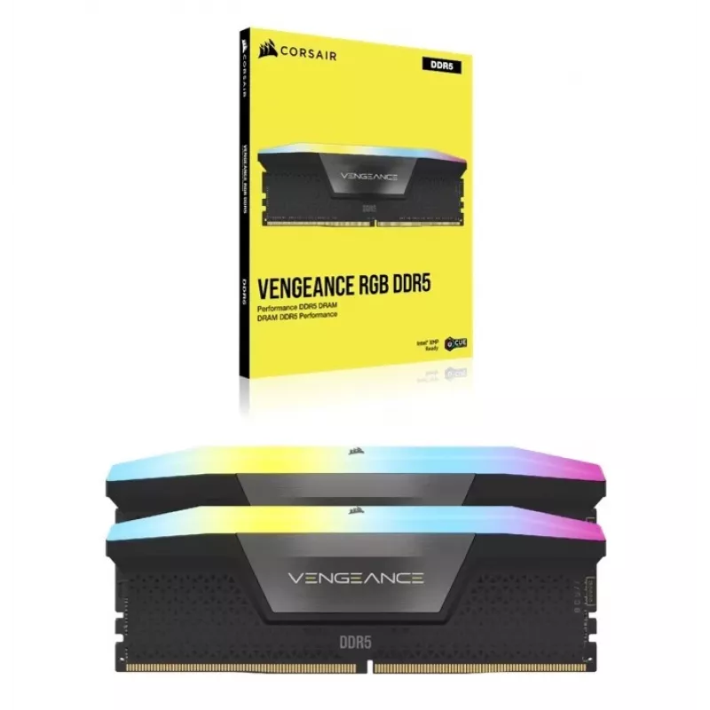 Memoria para PC CORSAIR VENGEANCE RGB 16GB 2x8GB DDR5 DIMM 5200MT/s CL40-40-40-77 1.25V Intel XMP - Negra