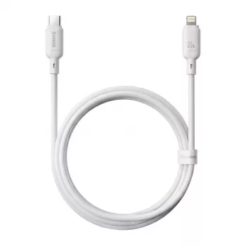 Cable de carga USB tipo C a Lightning Baseus Silky Series 20W 2m blanco luna
