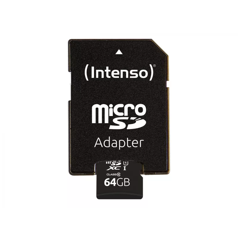 Intenso Performance - tarjeta de memoria flash (microSDXC con adaptador SD) - 64GB - UHS-I U1 / Class10 - microSDXC UHS-I (3424490)