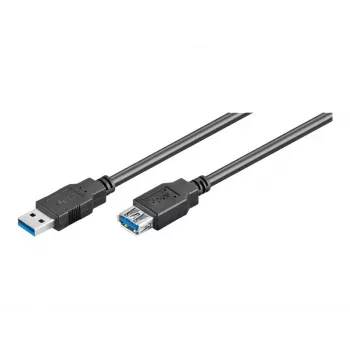 Wentronic Goobay Cable alargador USB 3.0 SuperSpeed, negro, 5 m - conector USB 3.0 (Type-A) > conector hembra USB 3.0 (Type-A) (95726)