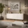 Cama Meble LUCCA 4D cómoda, 200x40x80 cm, blanca