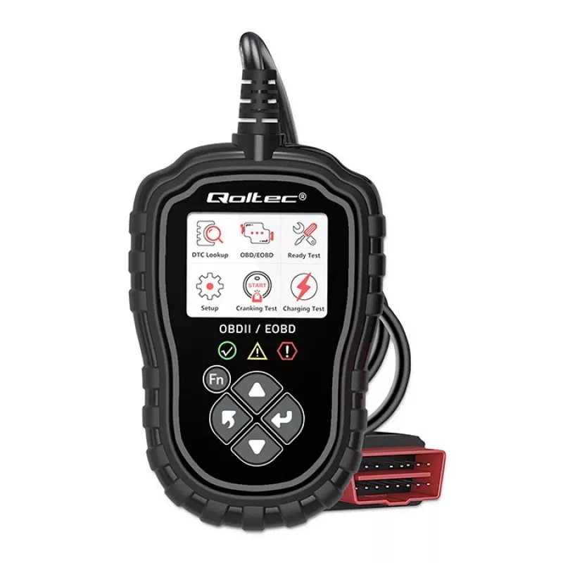 Probador de diagnóstico OBDII QOLTEC ProLine 50685 — escáner OBD-II para vehículos para sistemas de 8V/25V