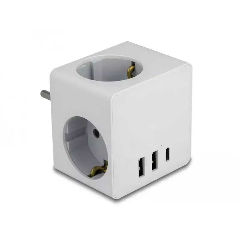 Adaptador de enchufe tipo F DeLOCK 11496 2 puertos USB 5 V 2,4 A 3 A