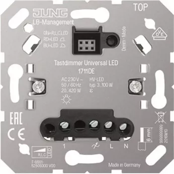 Interruptor regulador Jung 1711DE Universal LED, control giratorio/pulsador, para lámparas LED