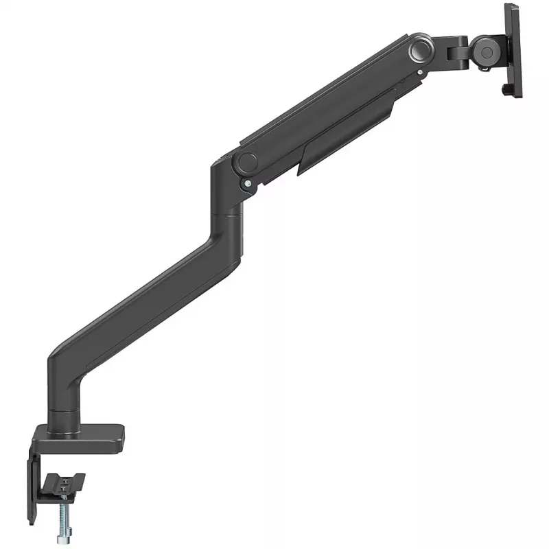 Soporte de monitor DIGITUS Single, pinza, para hasta 49 inch (124,5 cm), 20 kg, VESA 75x75–100x100, inclinable -20° a 50°, altura ajustable, negro