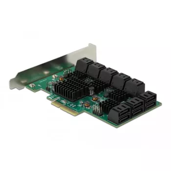 Tarjeta DeLOCK 16 puertos SATA PCI Express x4 6 Gbit/s verde gris