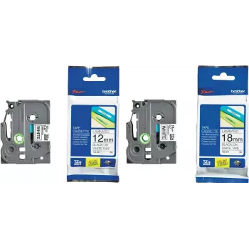 Cinta de etiquetar 2 uds. Brother 12 mm y 18 mm blanco sobre negro – compatible con impresoras de etiquetas Brother