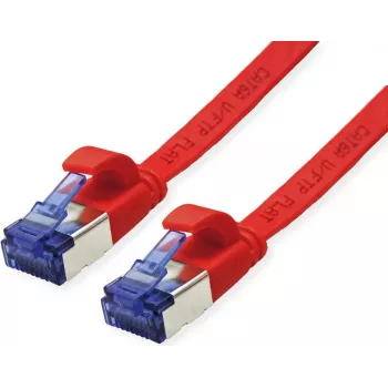 VALUE Cable de parcheo Cat.6A (clase EA) FTP, extraplano, rojo, 1 m (21.99.2121)
