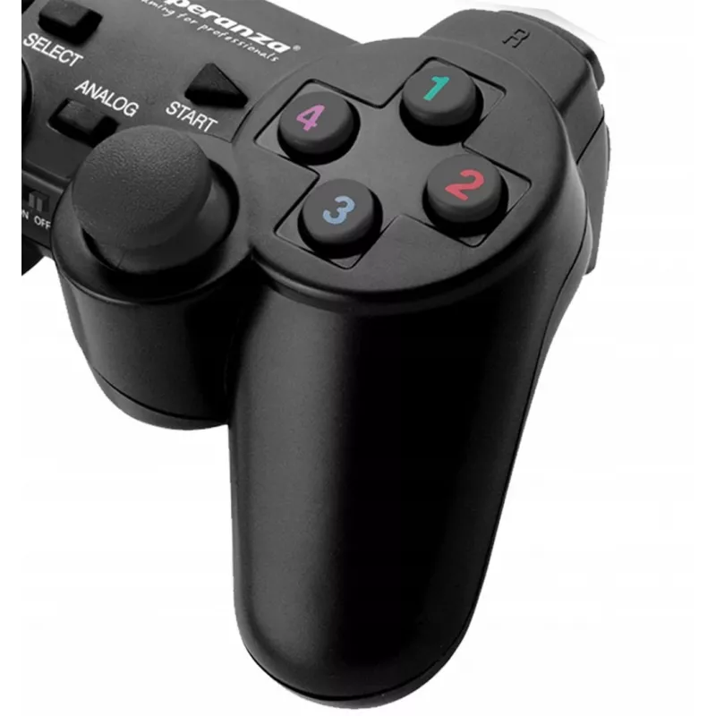 Esperanza EGG108K Mando de juegos negro USB 2.0 gamepad analógico / digital PC, Playstation 3