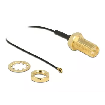 Cable de antena DeLOCK conector hembra RP-SMA montaje en chasis a conector macho I-PEX MHF4 0,81 35 cm