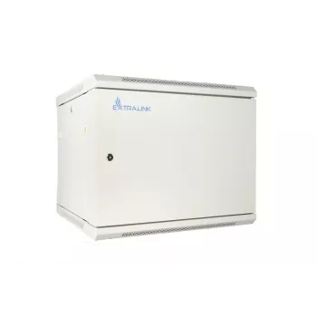 Armario rack Extralink 12U 600x450 ASP gris montaje en pared, puerta metálica
