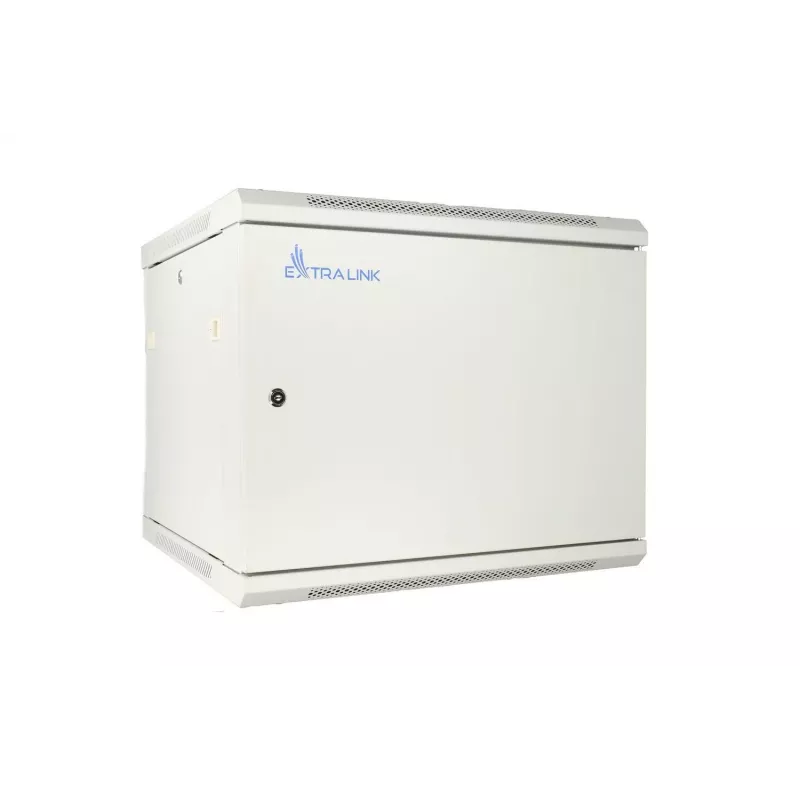 Armario rack Extralink 12U 600x450 ASP gris montaje en pared, puerta metálica