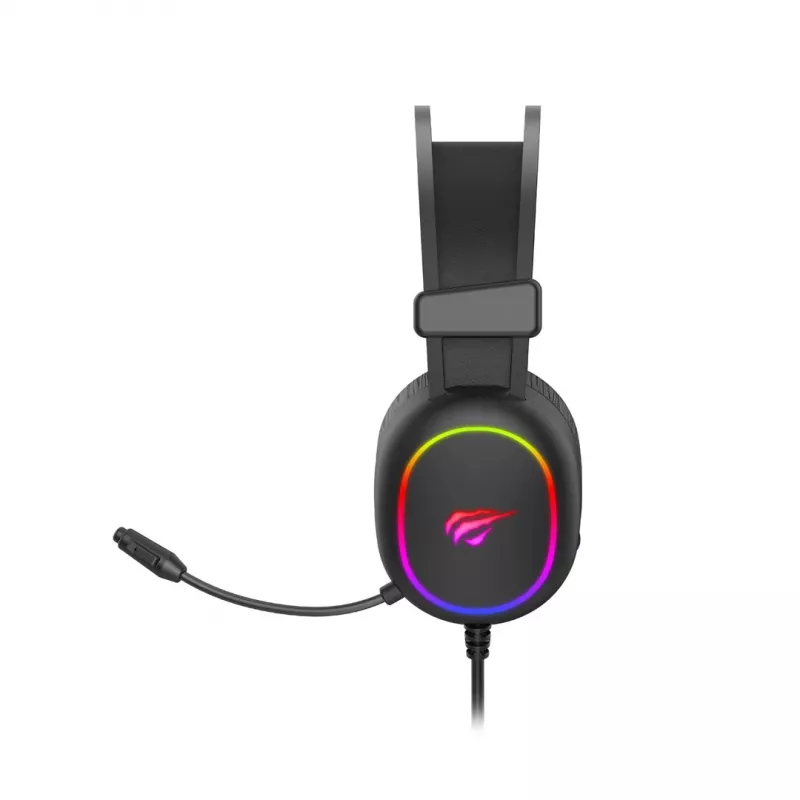 Auriculares gaming Havit RGB negros 2016D con cable y diadema