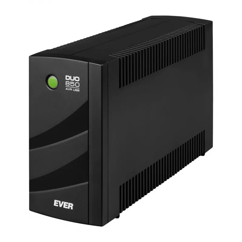 SAI EVER Ever Duo 850 PL T/DAVRTO-000K85/01 850VA Line-Interactive, 550W, AVR, 3 tomas de CA, 12V 2×5Ah, Torre
