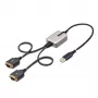 StarTech.com cable adaptador de 2ft (60cm) de 2 puertos USB a serie, tornillos/tuercas DB9 reemplazables, retención de COM, USB-A a DB9 RS232, FTDI, protección ESD de nivel 4, Windows/macOS/ChromeOS/Linux – construcción robusta en TPE