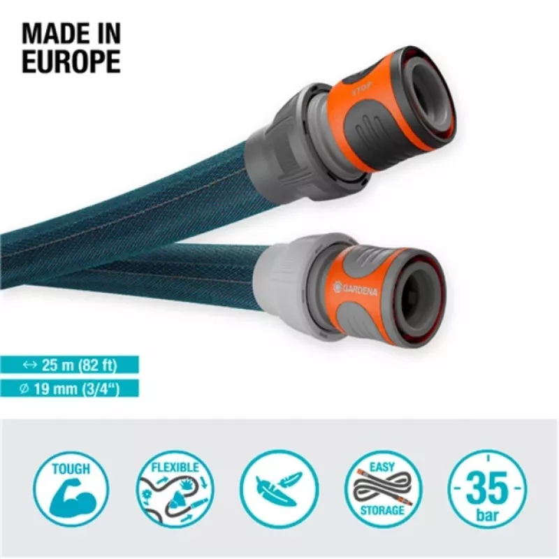 Gardena Liano Xtreme manguera textil de 3/4 de pulgada, 25 m, set (18482-20)