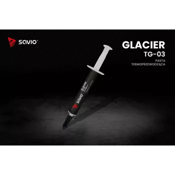 Pasta térmica SAVIO TG-03 1 g — 13,5 W/m·K, gris, incluye aplicador y espátula
