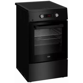 Placa de inducción con horno eléctrico Beko FSM59305BDT, 60 L, 50 cm de ancho, negro, clase de eficiencia energética A, inducción con 4 zonas Boost