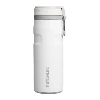 Vaso térmico STANLEY Iceflow uso diario 470 ml, acero inoxidable, cierre flip, blanco