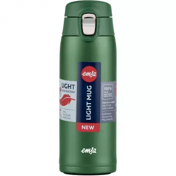 Vaso de viaje EMSA N2151900, verde oscuro, 0,4 L, tapa abatible
