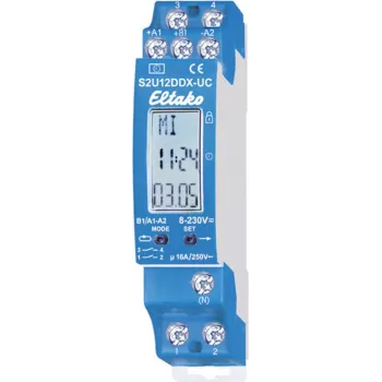 ELTAKO Temporizador S2U12DDX-UC 2 canales 1+1S 1TE con indicador S2U12DDX-UC (23200901)
