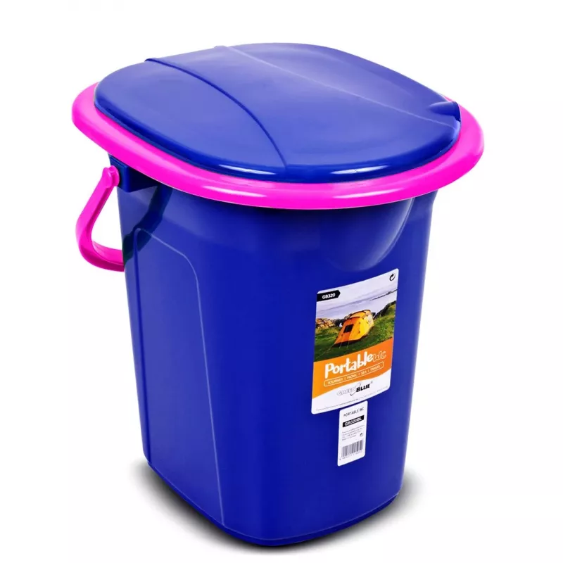 GreenBlue GB320BR cubo inodoro portátil para camping, azul marino y rosa