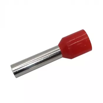 Terminal crimpado aislado 10mm²/7AWG para cable, cobre, rojo, 100 uds.