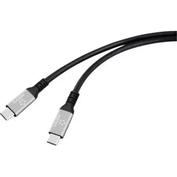 Cable USB-C USB4 conector macho Renkforce negro conector de aluminio silicona (RF-6820206)