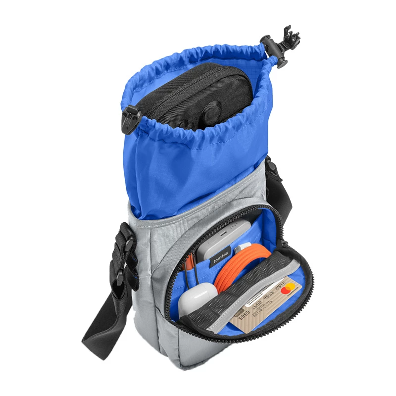 Bolsa de transporte Tomtoc GameOn-G50 Switch 2 JoyCarry Sling gris para accesorios de Nintendo Switch